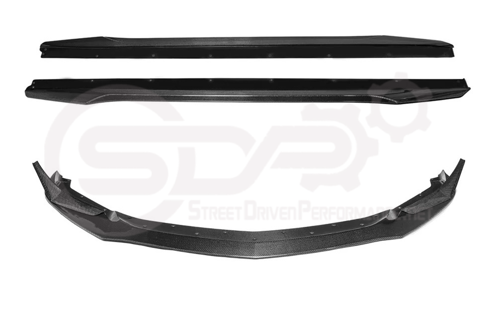 2020-2024 CADILLAC CT5-V & CT5 SPORT | BLACKWING PACKAGE CARBON FIBER FRONT LIP SPLITTER & SIDE SKIRTS ROCKER PANELS GROUND EFFECTS